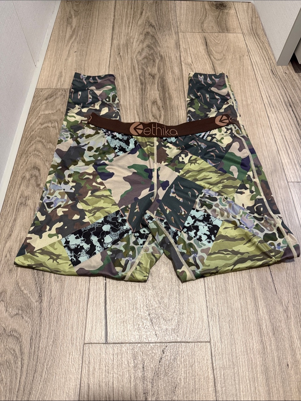 ethika Men’s Camo Compression Joggers - Green, Brown, Black